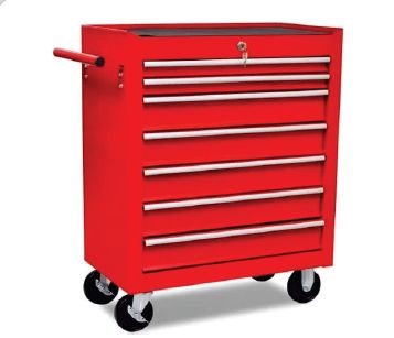 Square Metal Tools Trolley, for Moving Goods, Color : Red