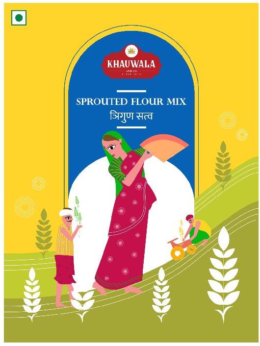 400gm Khauwala Sprouted Flour Mix, for Human Food, Packaging Type : PP Bags