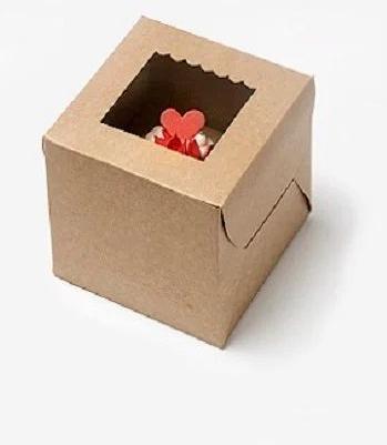 Square Paper Plain Cupcake Boxes, for Food Packaging, Feature : Light Weight