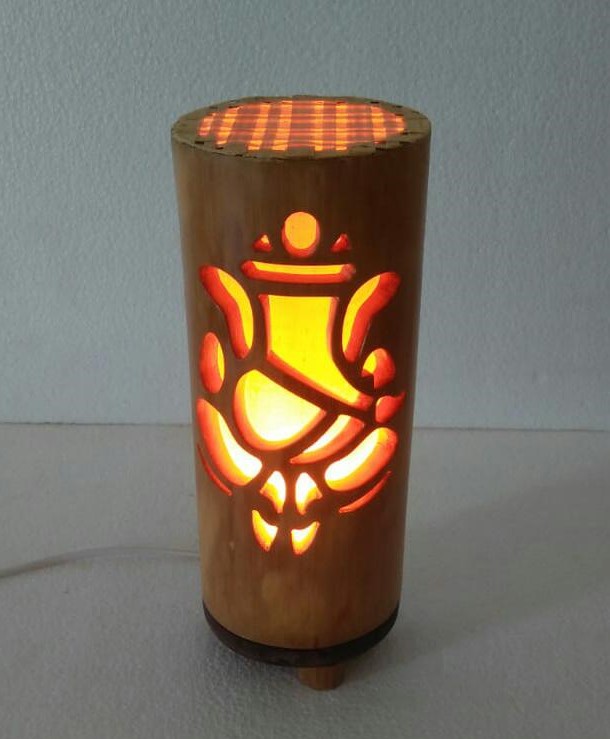 Led Bamboo Ganpati Lamp, Technics : Machine Made