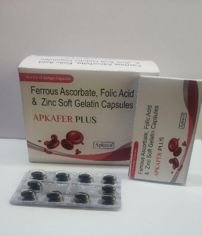 Apkafer Plus Softgel Capsules, for Hospital, Clinical, Packaging Type : Blister
