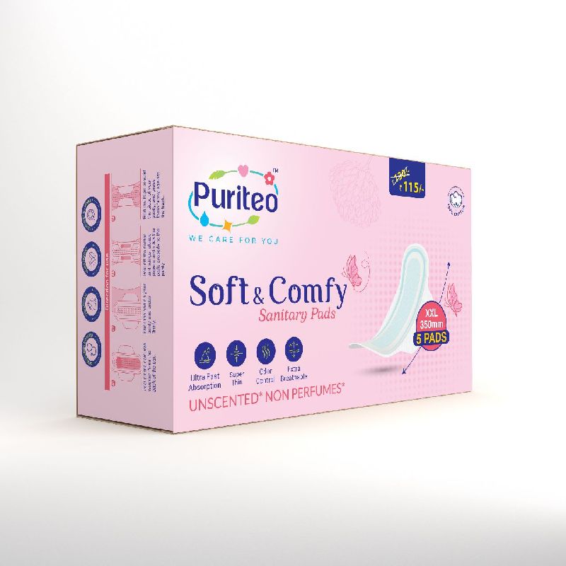 Puriteo Soft &amp;amp; Comfy Sanitary Pads 350mm XXL