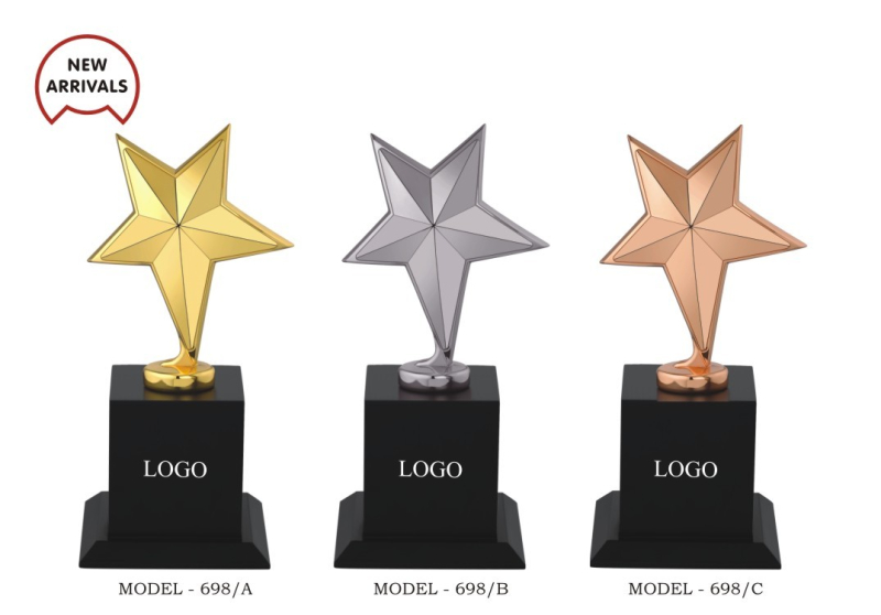 White Metal Piru Pooja Shiny Finish Star Trophy 698, for Award Ceremony, Corporate Gifting, Occasion : Anniversary
