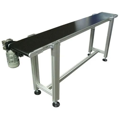 Polished Electric Automatic Motorized Belt Conveyor, for Moving Goods, Packaging, Specialities : Vibration Free