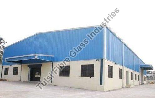 Multicolor Prefab Polished Fibre Industrial Roofing Shed