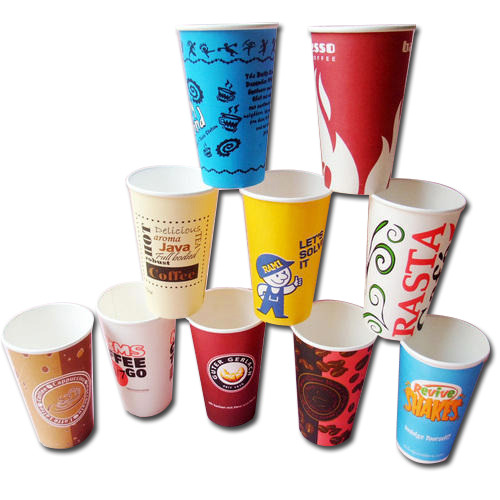 Natural Printed Disposable Paper Glass, for Coffee, Soft Drinks, Tea, Water