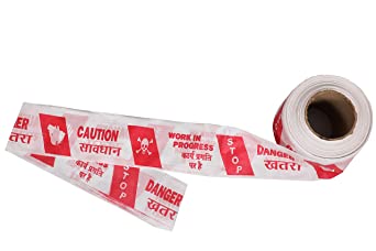White Caution Tape, for Barricade, Feature : Antistatic, Long Life, Printed, Waterproof