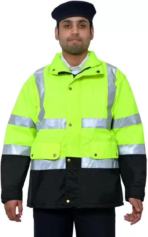 Collar Neck Nylon SECURITY GUARD WINTER JACKET, for Traffic Control, Gender : Male