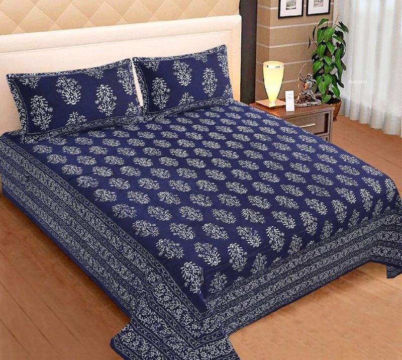 Double Bed Handblock Printed Bedsheet