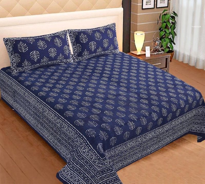 Double Bed Handblock Printed Bedsheet