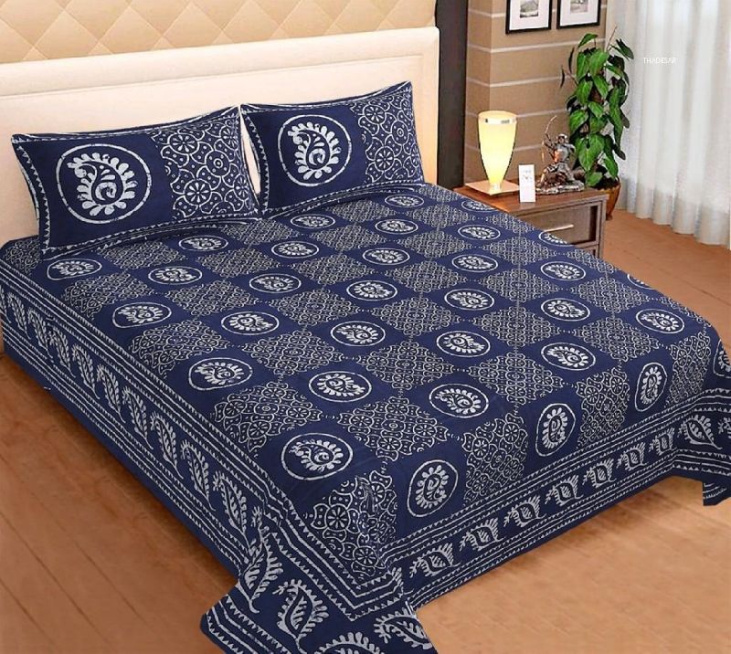 Double Bed Handblock Printed Bed Sheet