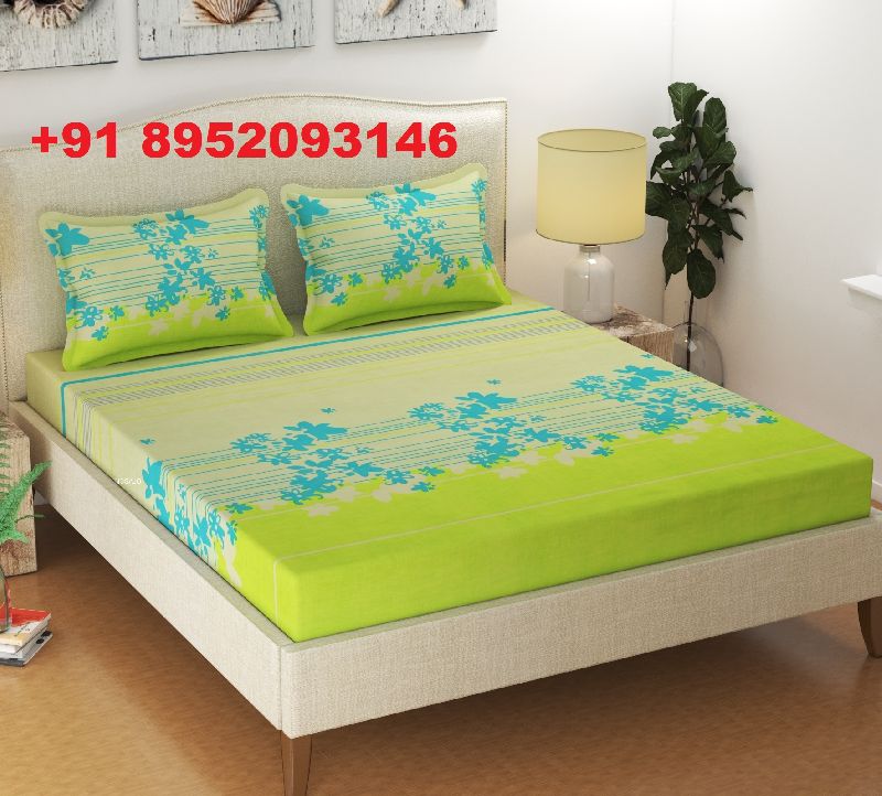 Double Bed Light Color Printed Bedsheet
