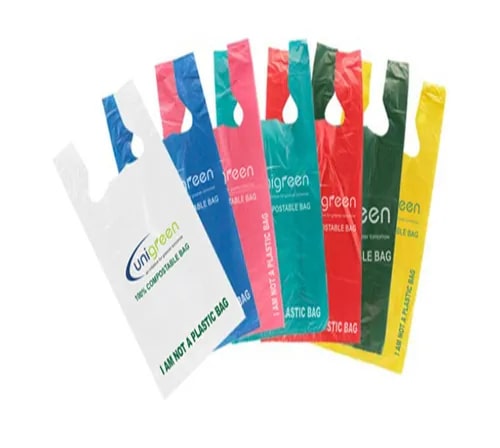 Compostable T-Shirt Bags, for Packaging, Pattern : Printed