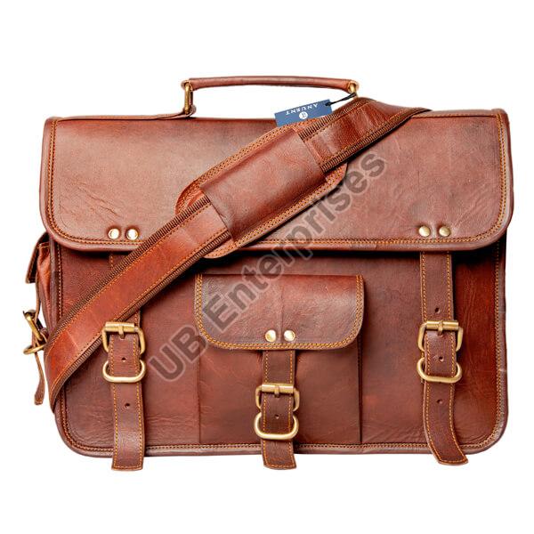 Rugged Leather Messenger Bag, Size 15″ Width X 11″ Height X 5″ Depth