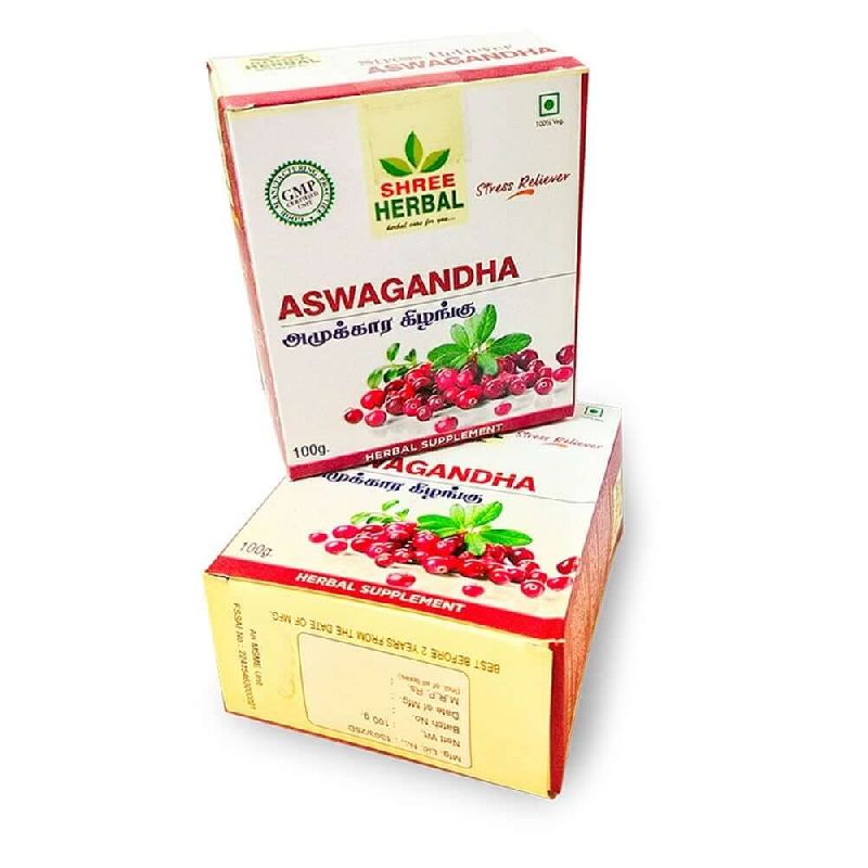 100g SHREE Aswagandha Herbal Supplement, Packaging Size : 100gm