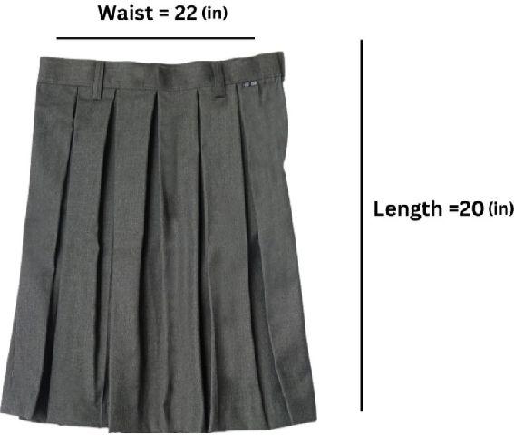 Cotton Gray kendriya vidyalaya skirt, for Easy Wash, Dry Cleaning, Anti-Wrinkle, Shrink-Resistant