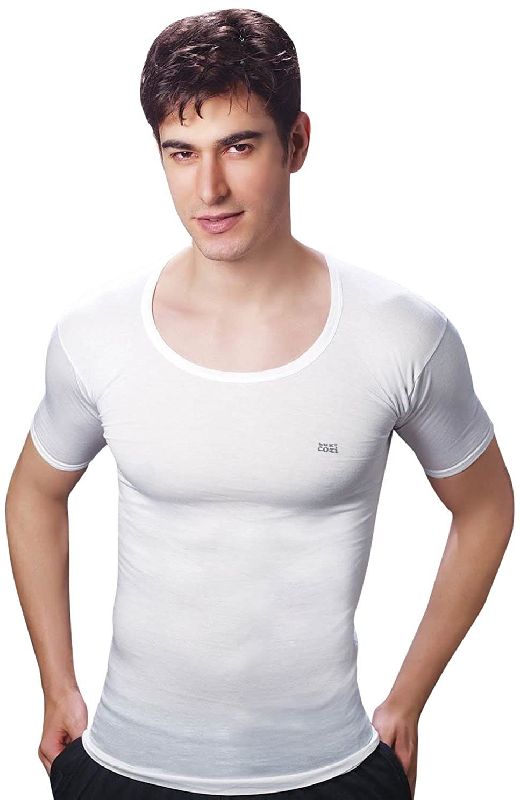 Lux Cozi Mens White Half Sleeves Vest