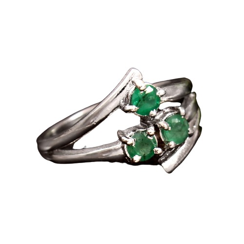 925 Sterling Silver Emerald Rings, Feature : Corrosion Proof, Fine ...