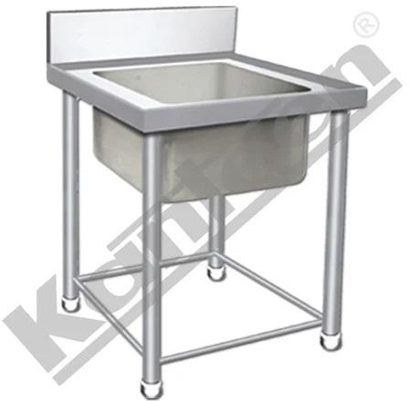 Silver Rectangular Commercial Stainless Steel Sink