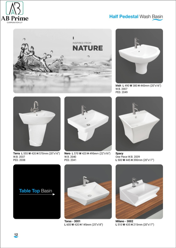 Rectangular Ceramic Half Pedestal Wash Basin, For Home, Hotel