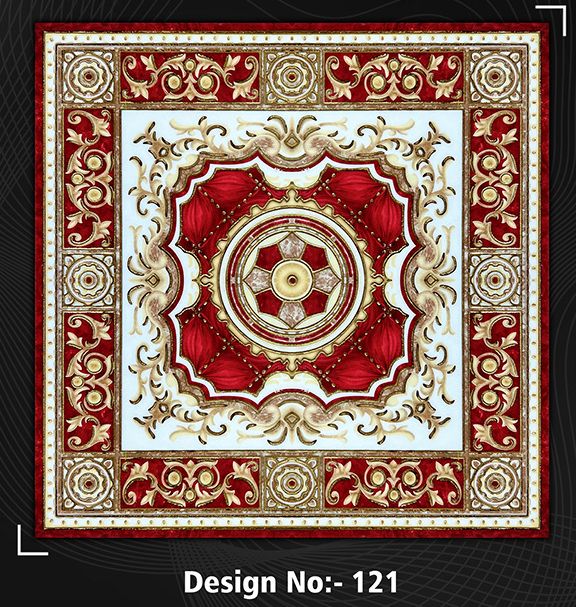 121 Decorative Rangoli Ceramic Floor Tiles, for Flooring, Size 600 X