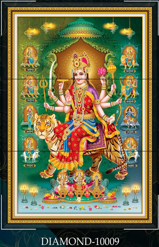 Diamond Collection 6x4 Durga Mata Ceramic Poster Tiles RADHE ARTS