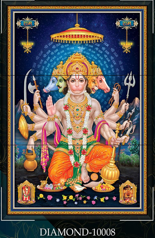 Diamond Collection 6x4 Panchmukhi Hanuman Ceramic Poster Tiles RADHE