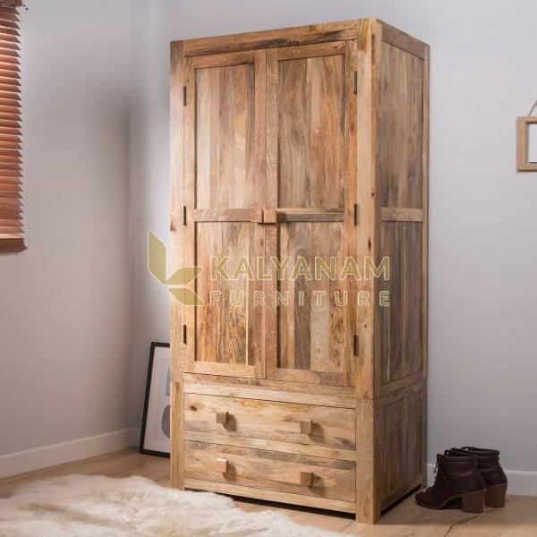 Alexander Solid Wood Wardrobe, Dimensions 90 × 60 × 185 cm at Rs