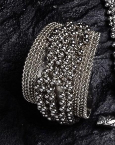 Polished Silver Oxidised Ghungroo Bracelet, Packaging Type : Velvet Box ...