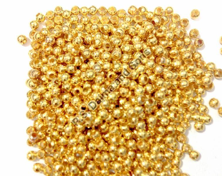 Glossy Metal Beads, for Garments Decoration, Jewelry, Pattern : Plain