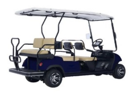 6 Seater Metallic Dark Blue Electric Golf Cart - Tri Electric Private ...