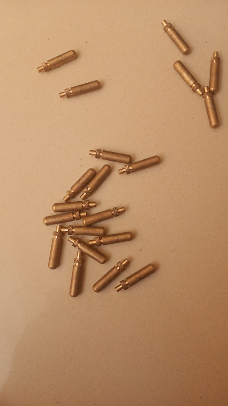 Golden brass electrical pins