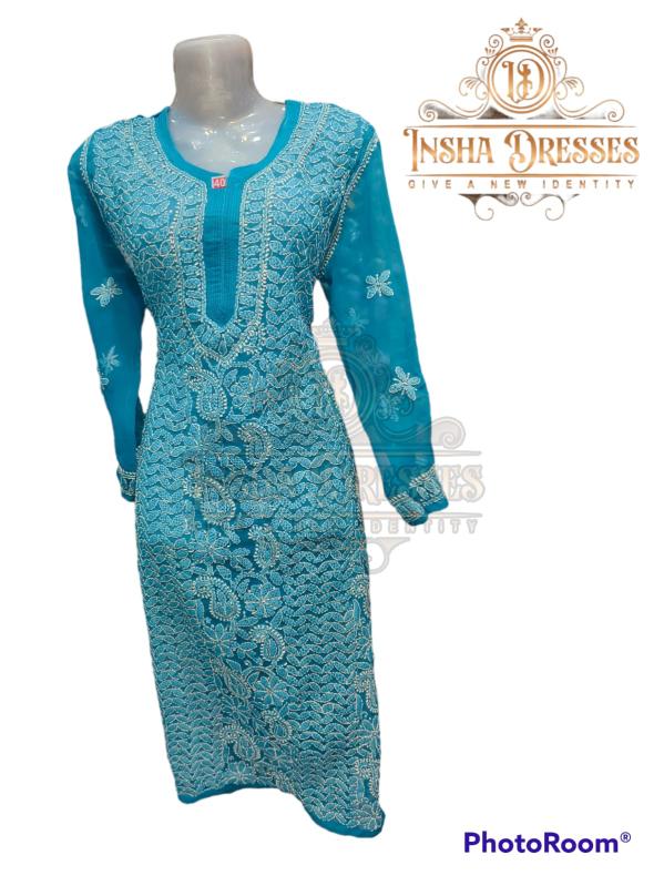 Full Sleeve Cotton Chikankari Kurti, Technics Embroidery Work, Age