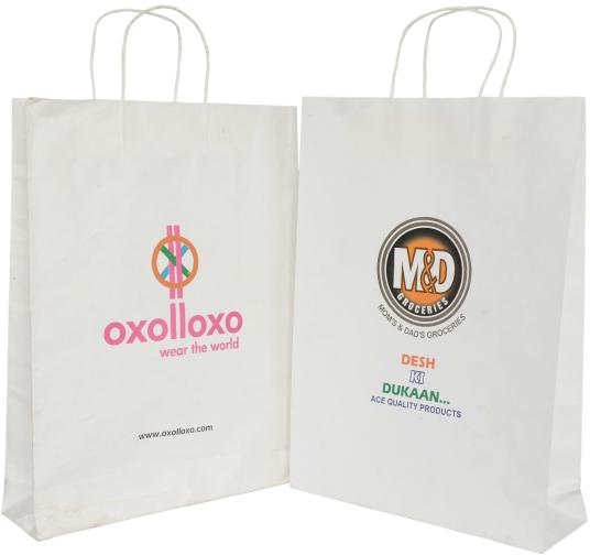 Multicolor Logo Paper Bags, for Retail Outlets, Delivery, Event, Pattern : Customized Print