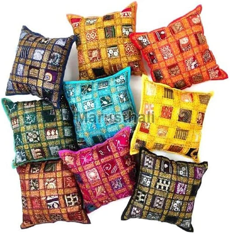 Marusthali Square Cotton Couch Cushion Cover, Technics Handmade, Size