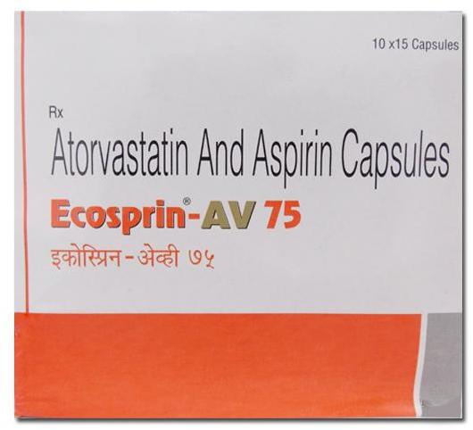 Ecosprin AV 75 Capsules, Packaging Size : 10X10 Pack