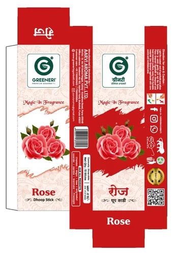 Wood Greeneri Rose Dhoop Sticks, Packaging Type : Plastic Packet, Color ...