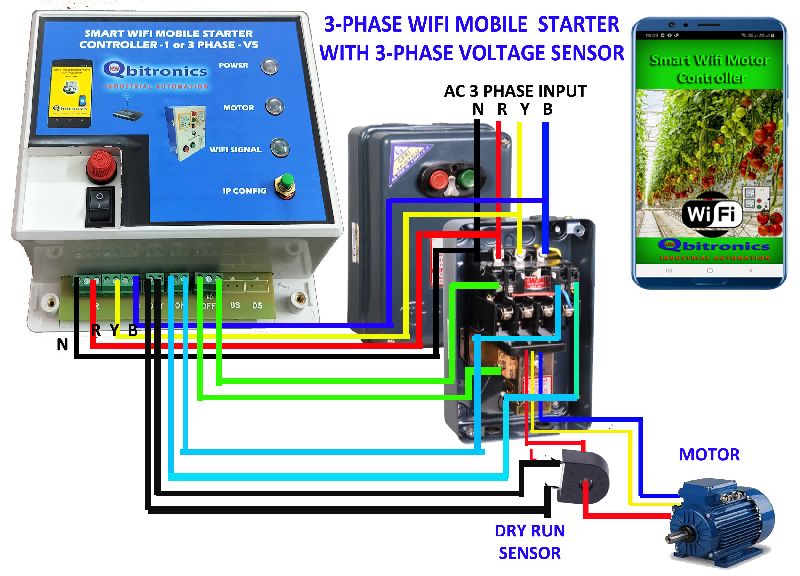 3 PHASE WIFI MOBILE STARTER WITH 3 PHASE VOLTAGE SENSOR at Best