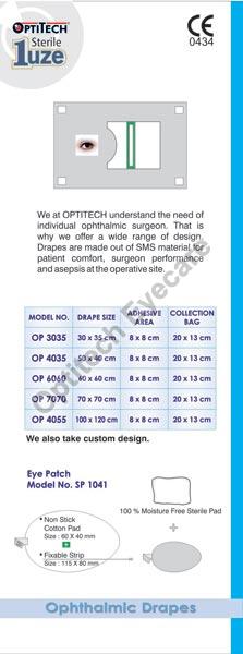 Woven Plain Ophthalmic Drapes, Packaging Type : Paper Boxes, Plastic Boxes