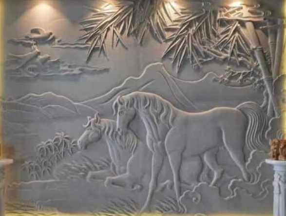 Csc smooth carving Decorating Stone mural, Size : customized