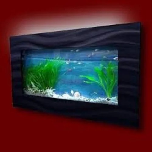 Fiber Wall Mounted Aquarium, Color : Black Brown