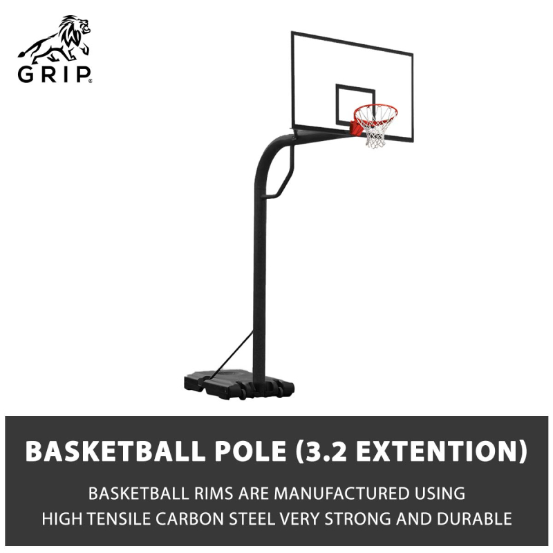 Grip BasketBall Pole With 25MM Fiber Board (3.2 Extension) Grip