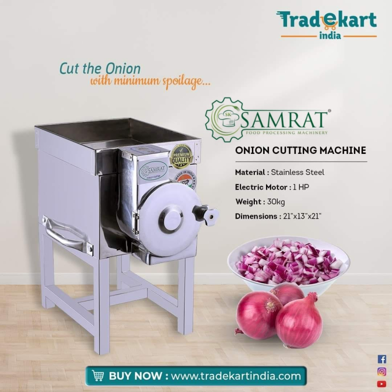 Semi-Automatic Stainless Steel Chilly Onion Cutter, 1 HP