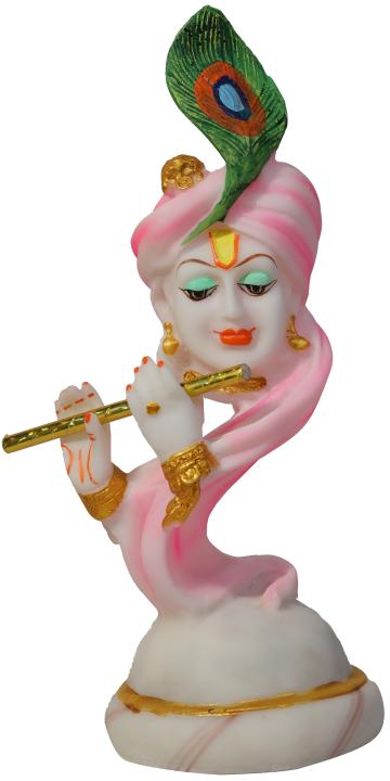 White Straight Polished Marble Pankh Krishna, For Home, Religious Purpose, Packaging Type : Carton Box