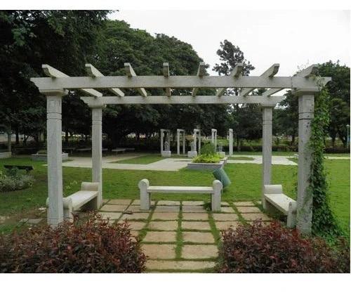 Marble Polished Garden Stone Pergola, Color : White