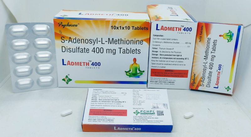 S-Adenosyl Methione 400 mg Tablets, for Clinical, Hospital, Packaging Size : 10*10