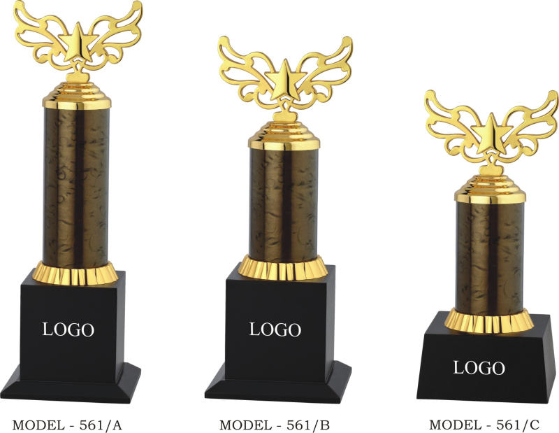 Golden Piru Pooja Polished Metal Home Decor Trophy, Pattern Printed