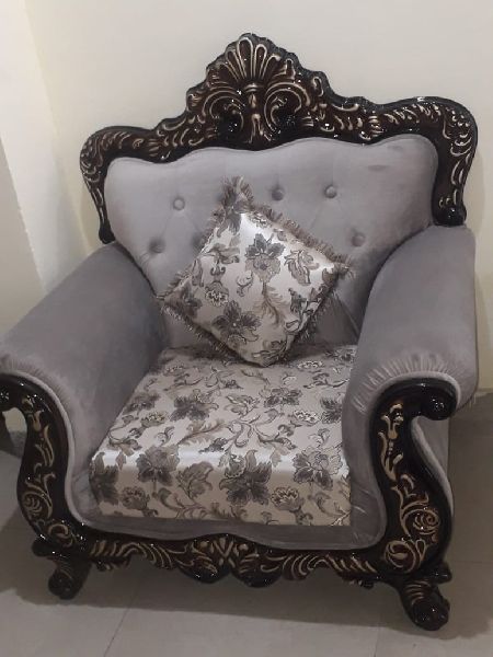 Silver Wood Polished Heavy Carvin Wedding Sofa, For Home, Pattern : Printed