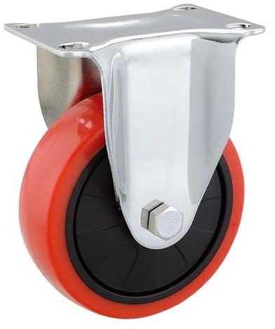 Stainless Steel PU Caster Wheel, Color : Red