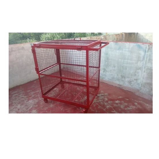 Janki Enterprise Red Stainless Steel Wire Mesh Trolley, Shape Rectangular at Rs 18,000 / unit